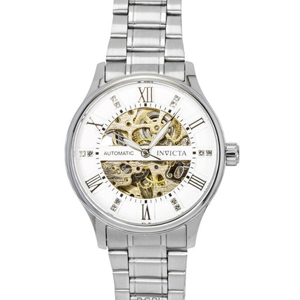 Invicta Objet D Art Stainless Steel Silver Skeleton Dial Automatic 69117 Men's Watch