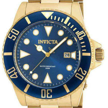 Invicta Pro Diver Quartz Gold Tone 200M 90196 Men's Watch