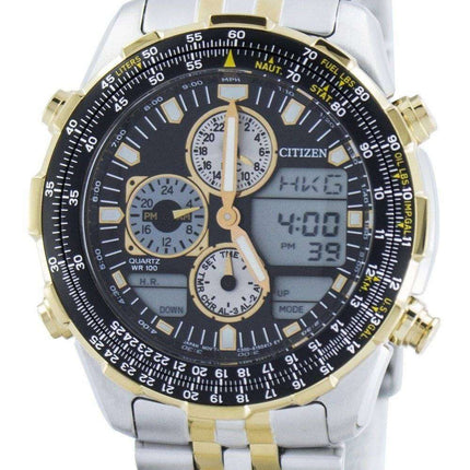 Citizen Navihawk Pilot Style Quartz Chronograph Analog Digital World Time JN0124-84E Men's Watch