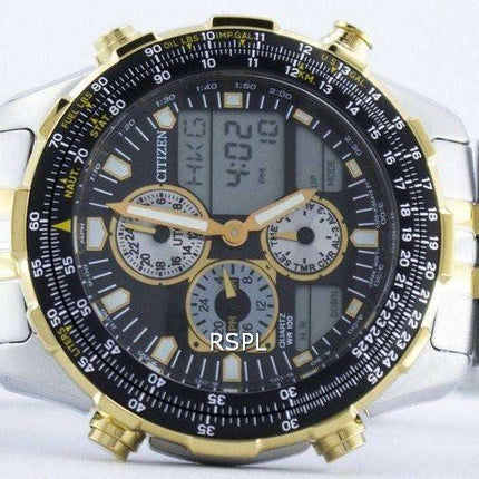 Citizen Navihawk Pilot Style Quartz Chronograph Analog Digital World Time JN0124-84E Men's Watch