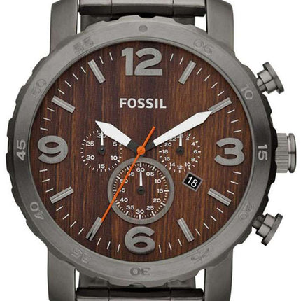 Fossil Nate Chronograph Quartz Smoke Stainless Steel JR1355 Men's Watch