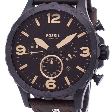 Fossil Nate Chronograph Brown Leather JR1487 Men's Watch