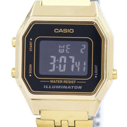 Casio Digital Quartz Stainless Steel Illuminator LA680WGA-1BDF LA680WGA-1B Women's Watch