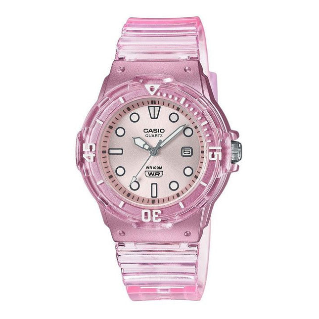 Casio POP Analog Resin Strap Silver Dial Translucent Quartz LRW-200HS-4EV 100M Womens Watch