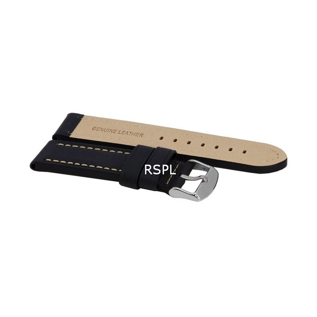 Black Ratio Brand Leather Strap 22mm For SKX007, SKX009, SKX011, SRP497, SRP641