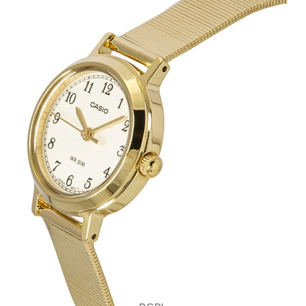 Casio Standard Analog Gold Tone Stainless Steel Cream Dial Quartz LTP-B170G-9BV Women's Watch