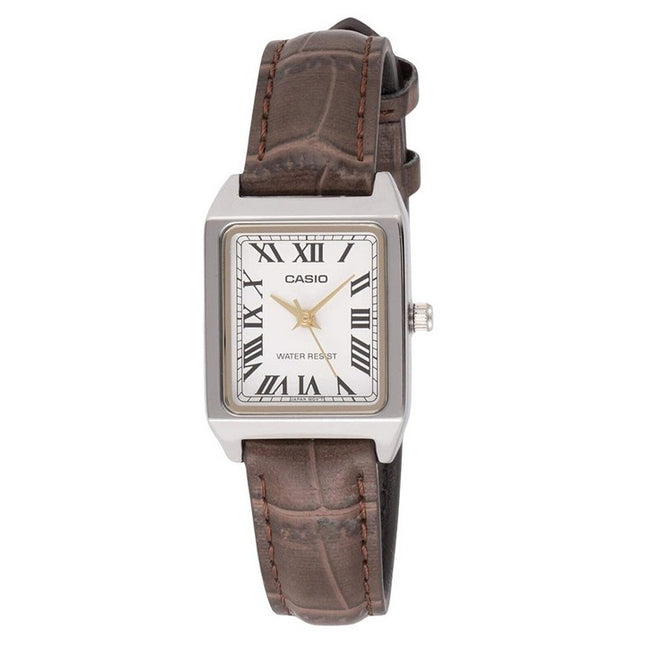 Casio Standard Analog Chrome Plated Leather Strap White Dial Quartz LTP-V007L-7B2 Women's Watch