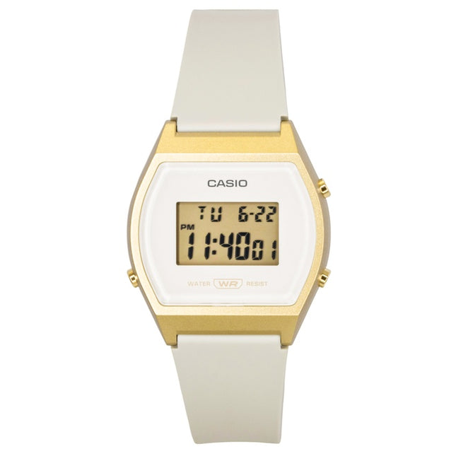 Casio Digital Resin Strap Cream Dial Quartz LW-204-9A Unisex Watch