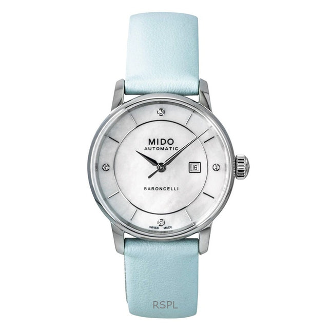 Mido Baroncelli Special Edition Diamond MOP Dial Automatic M037.207.16.106.00 Women's Watch With Extra Straps
