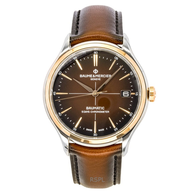 Baume & Mercier Clifton Leather Strap Brown Dial Automatic M0A10713 Men's Watch