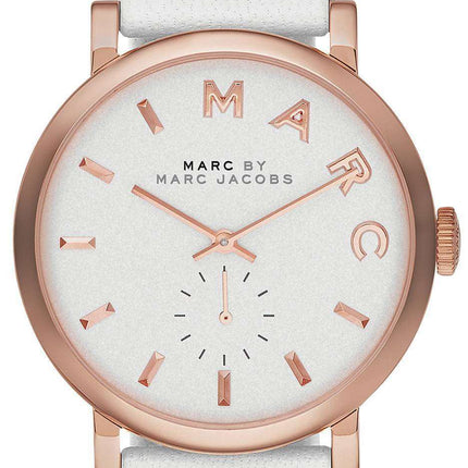 Marc By Marc Jacobs Baker White Dial Leather Band MBM1283 Women's Watch