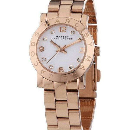 Marc By Marc Jacobs Mini Amy Quartz White Dial Rose Gold Tone MBM3078 Women's Watch