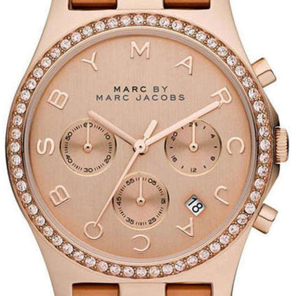 Marc By Marc Jacobs Henry Chronograph Crystals Rose Gold Dial MBM3118 Women's Watch