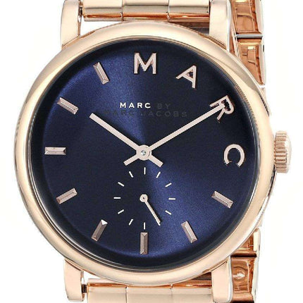 Marc By Marc Jacobs Baker Navy Dial Rose Gold-tone Steel MBM3330 Women's Watch
