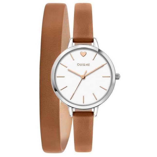 Oui & Me Petite Amourette White Dial Leather Strap Quartz ME010005 Women's Watch