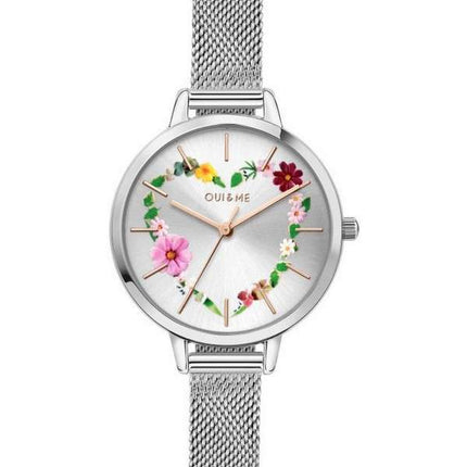 Oui & Me Petite Fleurette Silver Dial Stainless Steel Quartz ME010006 Women's Watch