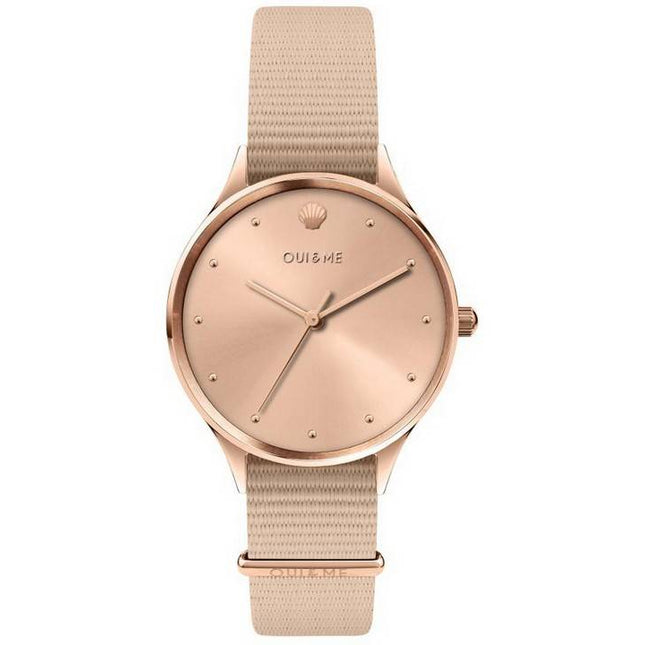 Oui  Me Petite Bichette Rose Gold Sunray Dial Nylon Strap Quartz ME010199 Womens Watch