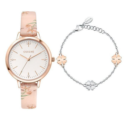 Oui & Me Fleurette Stainless Steel White Dial Quartz ME010304 Women's Watch With Extra Bracelet