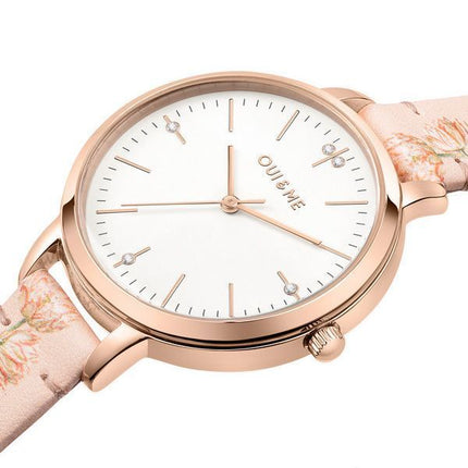 Oui & Me Fleurette Stainless Steel White Dial Quartz ME010304 Women's Watch With Extra Bracelet