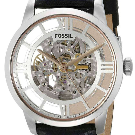 Fossil Townsman Automatic Skeleton Dial Black Leather ME3041 Men's Watch