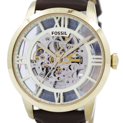 Fossil Townsman Automatic Skeleton Dial Brown Leather ME3043 Men's Watch
