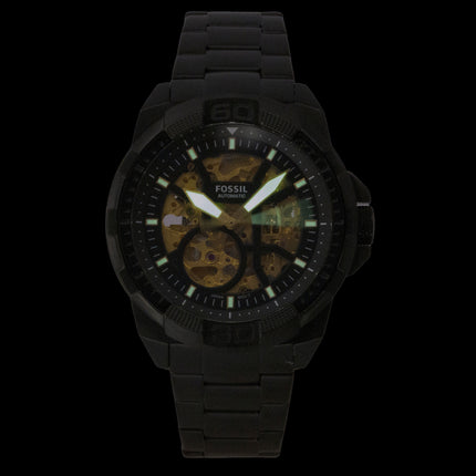 Fossil Bronson Stainless Steel Black Skeleton Dial Automatic ME3217 Men's Watch