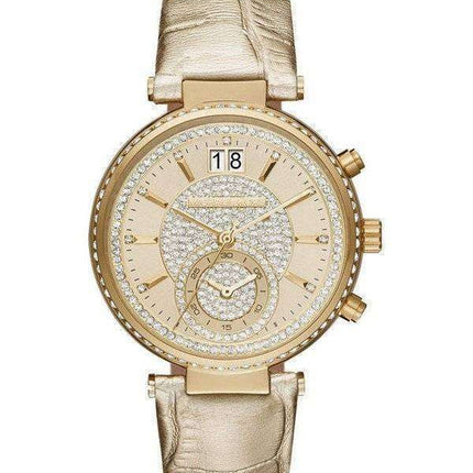 Michael Kors Sawyer Champagne Crystal Pave Dial MK2444 Women's Watch