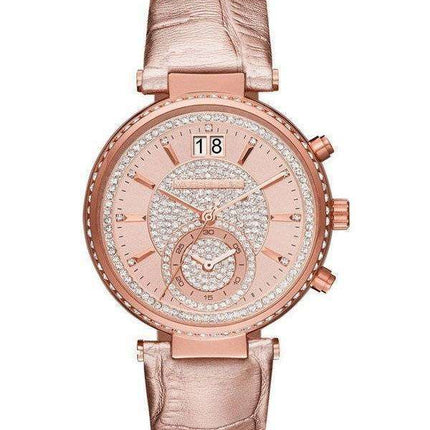 Michael Kors Sawyer Rose Gold Crystal Pave Dial MK2445 Women's Watch