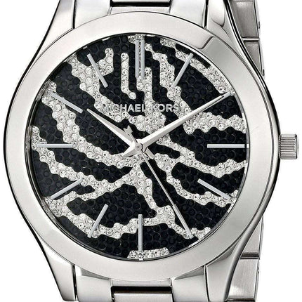 Michael Kors Runway Zebra Pattern Crystal Pave Dial MK3314 Women's Watch