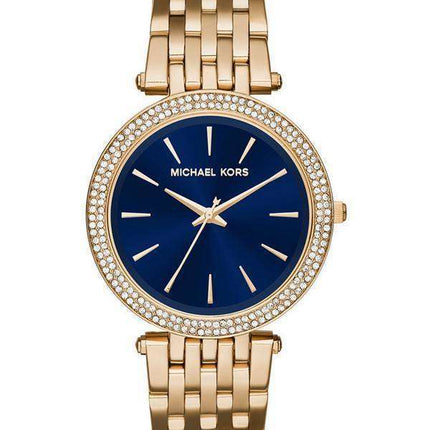 Michael Kors Darci Blue Dial Quartz Gold Tone Crystals MK3406 Women's Watch