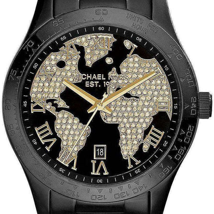 Michael Kors Layton Crystals Black IP MK6091 Women's Watch