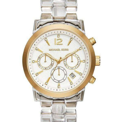 Michael Kors Audrina Chronograph Clear Acetate Bracelet MK6200 Women's Watch
