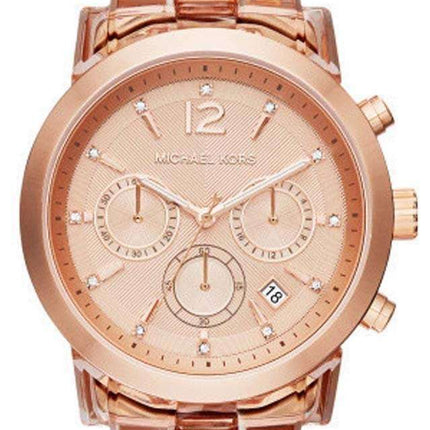Michael Kors Audrina Chronograph Rose Dial MK6203 Womens Watch