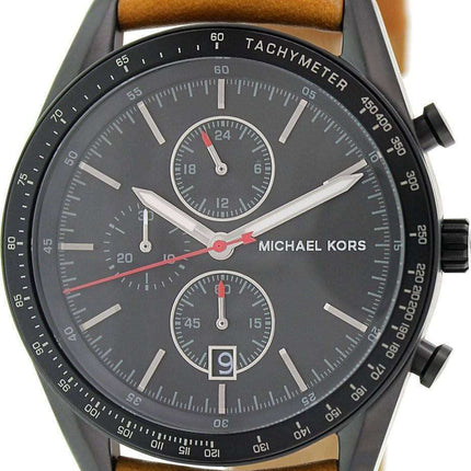 Michael Kors Accelerator Chronograph Tan Leather Strap MK8385 Men's Watch