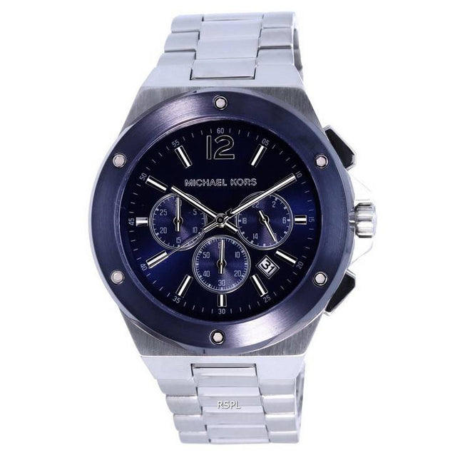 Michael Kors Lennox Chronograph Stainless Steel Blue Dial Quartz MK8938 Mens Watch