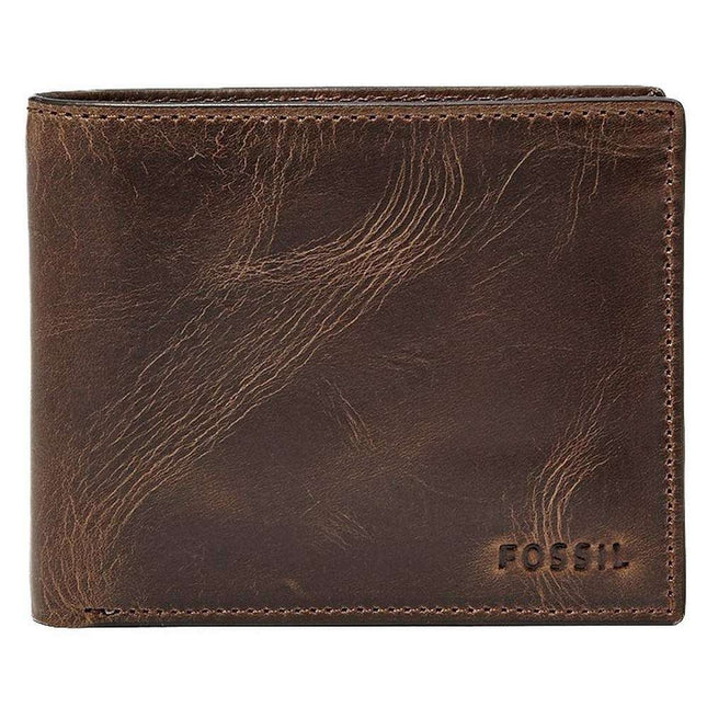 Fossil Derrick RFID Passcase Dark Brown Bifold ML3771201 Men's Wallet