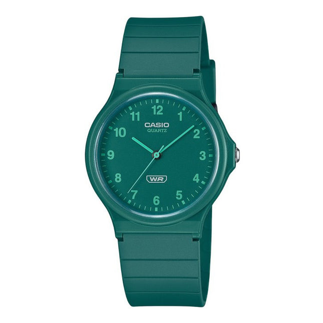 Casio POP Analog Bio Based Resin Strap Green Dial Quartz MQ-24B-3B Unisex Watch