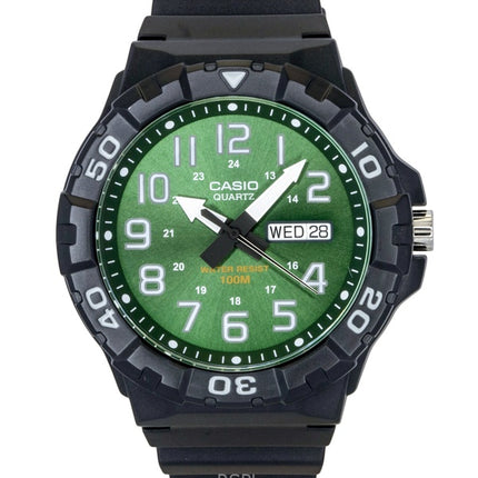 Casio Analog Resin Strap Green Dial Quartz MRW-210H-3BV 100M Men's Watch
