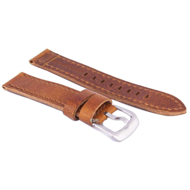Brown Ratio Brand Leather Watch Strap 20mm
