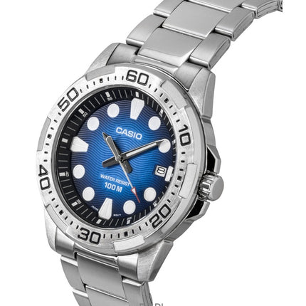Casio Standard Analog Stainless Steel Blue Dial Quartz MTD-140D-2AV 100M Men's Watch