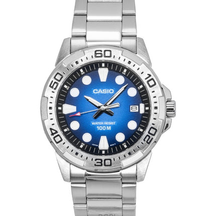 Casio Standard Analog Stainless Steel Blue Dial Quartz MTD-140D-2AV 100M Men's Watch