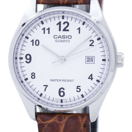 Casio Quartz White Dial Brown Leather Strap MTP-1175E-7BDF MTP1175E-7BDF Men's Watch