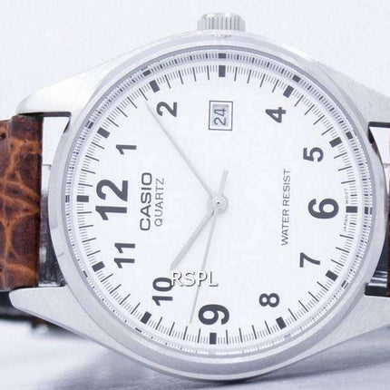 Casio Quartz White Dial Brown Leather Strap MTP-1175E-7BDF MTP1175E-7BDF Men's Watch