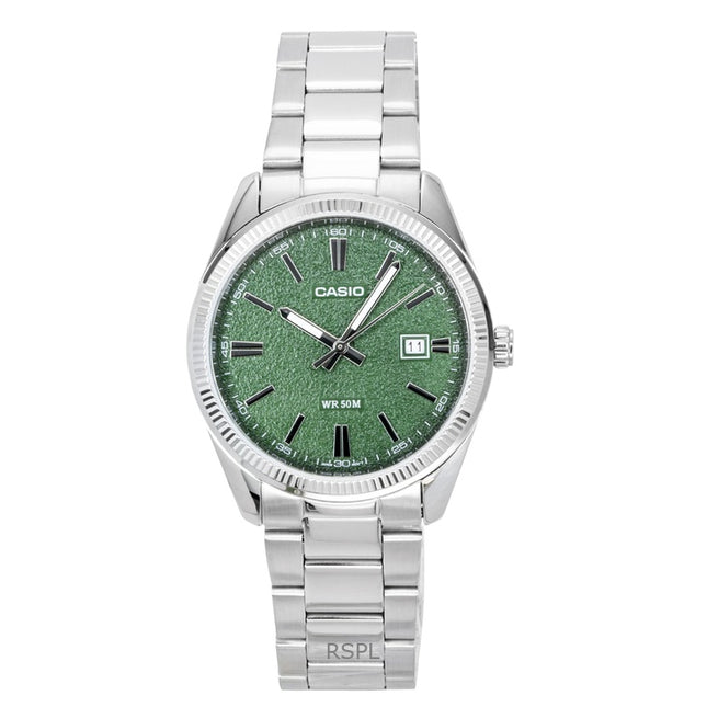 Casio Standard Analog Stainless Steel Green Dial Quartz MTP-1302DA-3AV Men's Watch