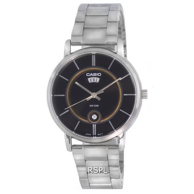 Casio Analog Stainless Steel Black Dial Quartz MTP-B120D-1A MTPB120D-1 Mens Watch