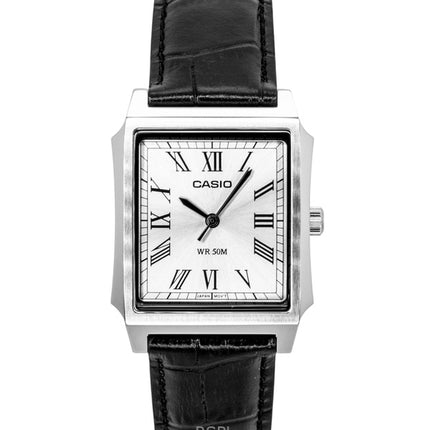 Casio Analog Leather Strap Silver Dial Quartz MTP-B190L-7BV Men's Watch