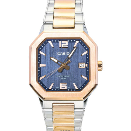 Casio Analog Two Tone Stainless Steel Black Dial Quartz MTP-B195RG-2AV Men's Watch