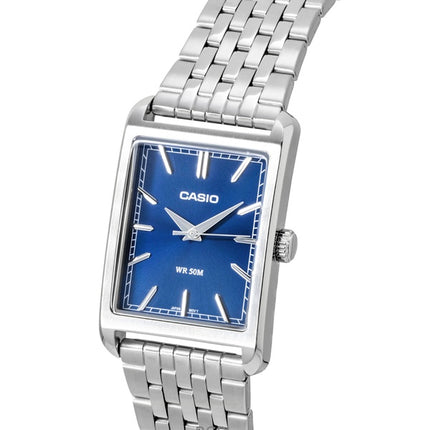 Casio Analog Stainless Steel Blue Dial Quartz MTP-B215D-2AV Men's Watch