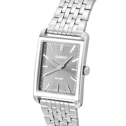 Casio Analog Stainless Steel Grey Dial Quartz MTP-B215D-8AV Men's Watch