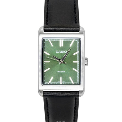 Casio Analog Leather Strap Green Dial Quartz MTP-B215L-3AV Men's Watch